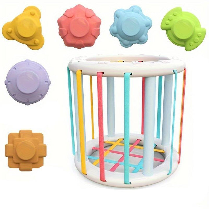 Toddler Montessori shape sorter blocks for early learning, cognitive development & sensory play. Educational toy gift.