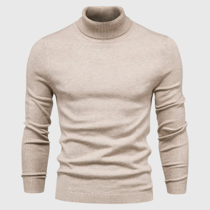 Men's long sleeve roll neck, classic knitwear offering a comfortable, stylish fit.