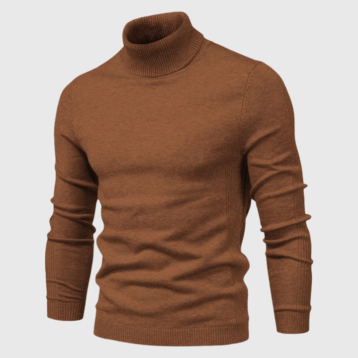 Cozy men's pullover, a timeless roll neck jumper for all your winter adventures.