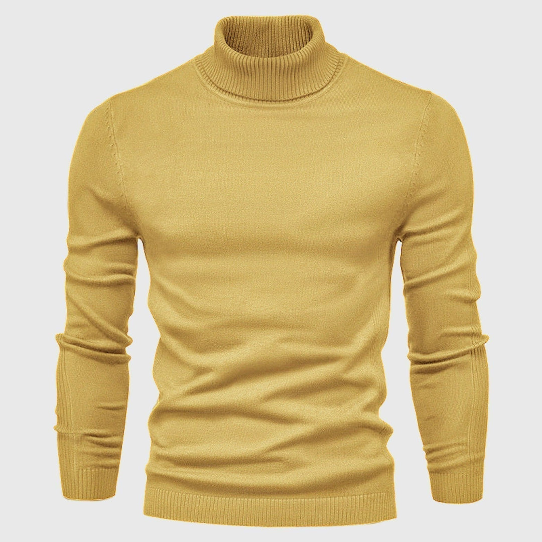 Versatile men's turtleneck pullover, perfect for layering in autumn & winter.