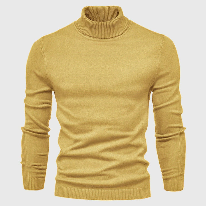 Versatile men's turtleneck pullover, perfect for layering in autumn & winter.