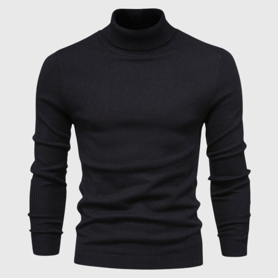 Men's classic roll neck jumper, timeless style & comfortable fit for autumn/winter.
