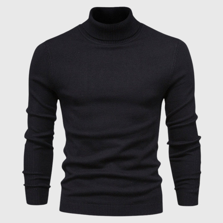 Men's classic roll neck jumper, timeless style & comfortable fit for autumn/winter.
