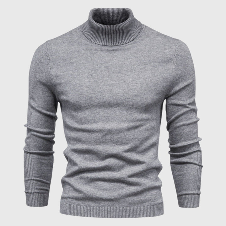 Timeless men's roll neck jumper, offering a cozy fit for stylish cold-weather looks.