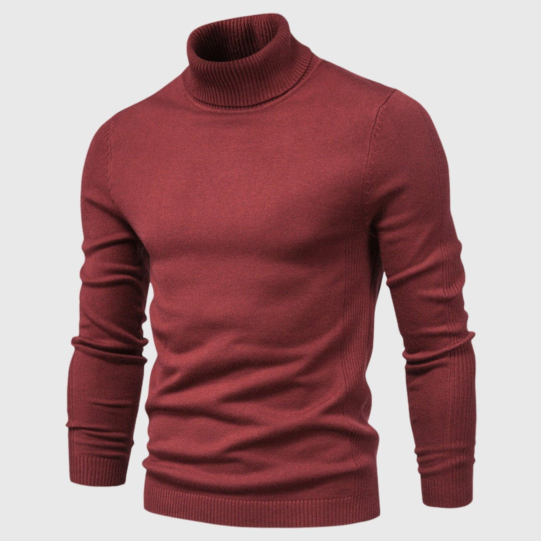 Classic men's knit: comfortable turtleneck, ideal for smart casual autumn outfits.