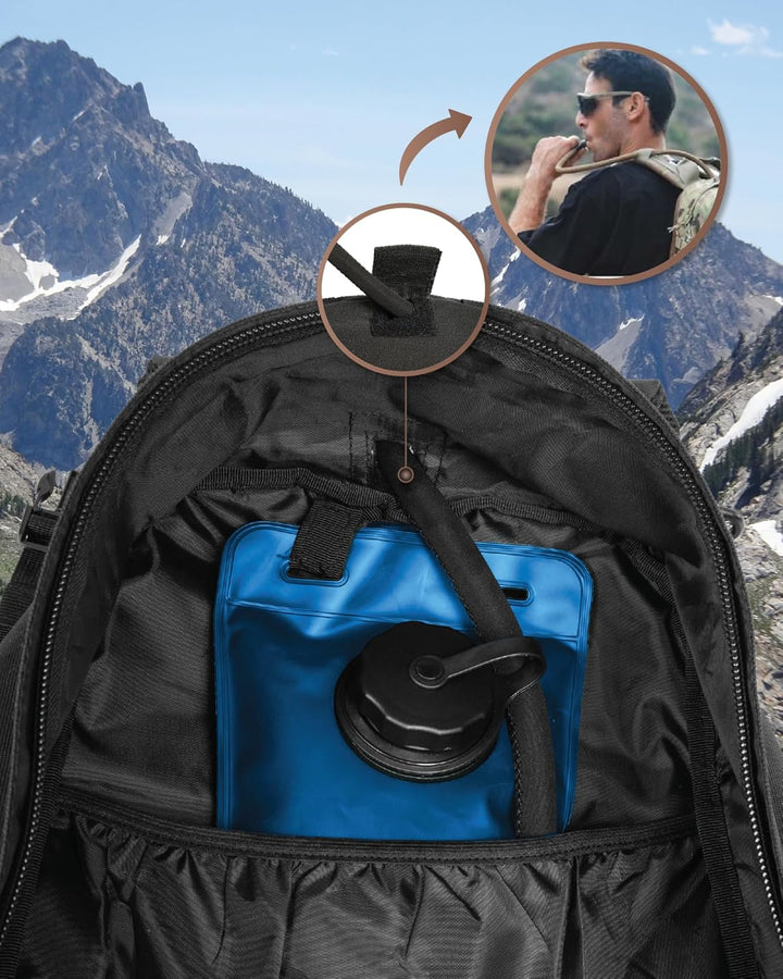 Streamlined 35L tactical laptop backpack, Molle compatible, ideal for everyday carry or short trips.