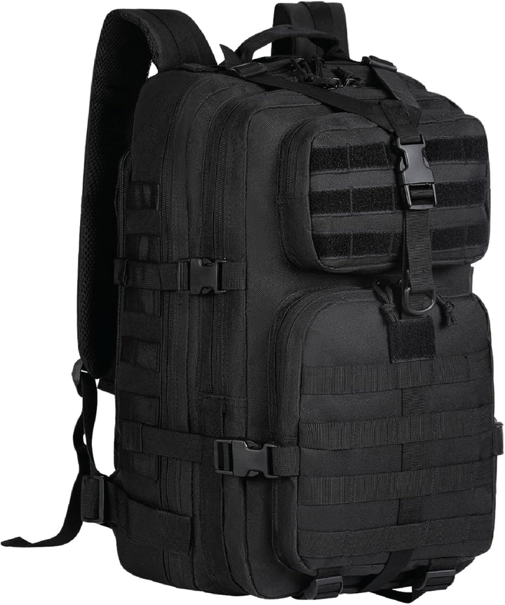 Versatile 35L tactical travel bag with Molle loops for gear attachment and a dedicated laptop sleeve.