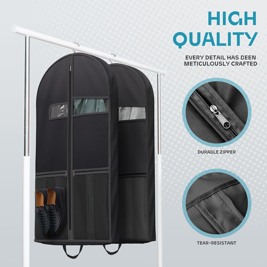 Get 1+1 FREE heavy-duty garment bag. Clear window & accessory pockets for organized travel.