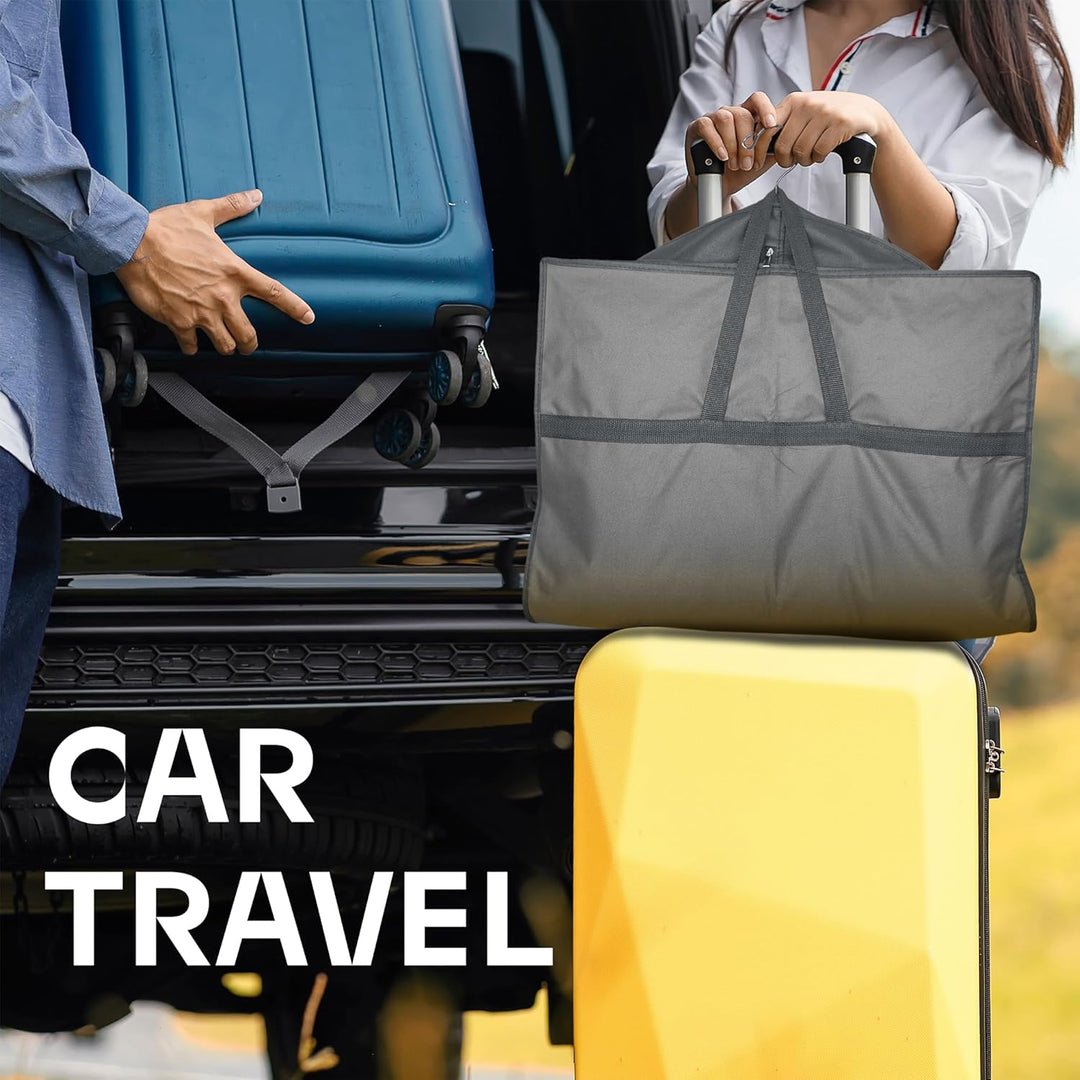 Travel-ready heavy-duty suit bag with clear window & accessory compartments.