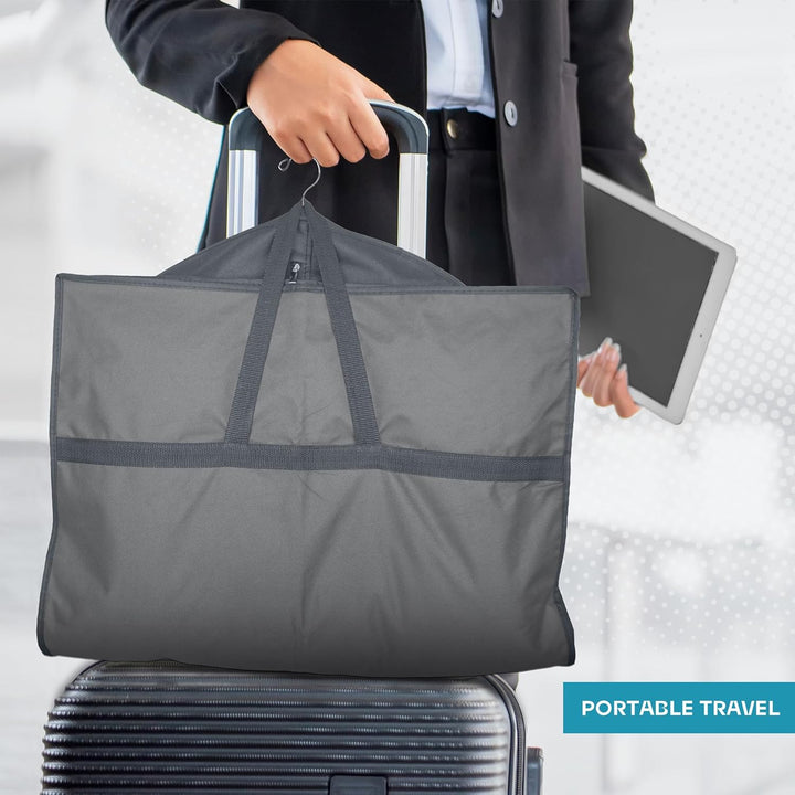 Protect your attire: Heavy-duty garment bag with a clear view window & functional pockets.
