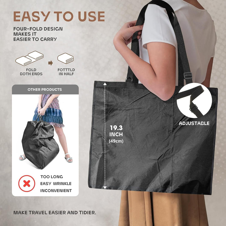 Keep clothes wrinkle-free in this heavy-duty travel garment bag with clear window & pockets.