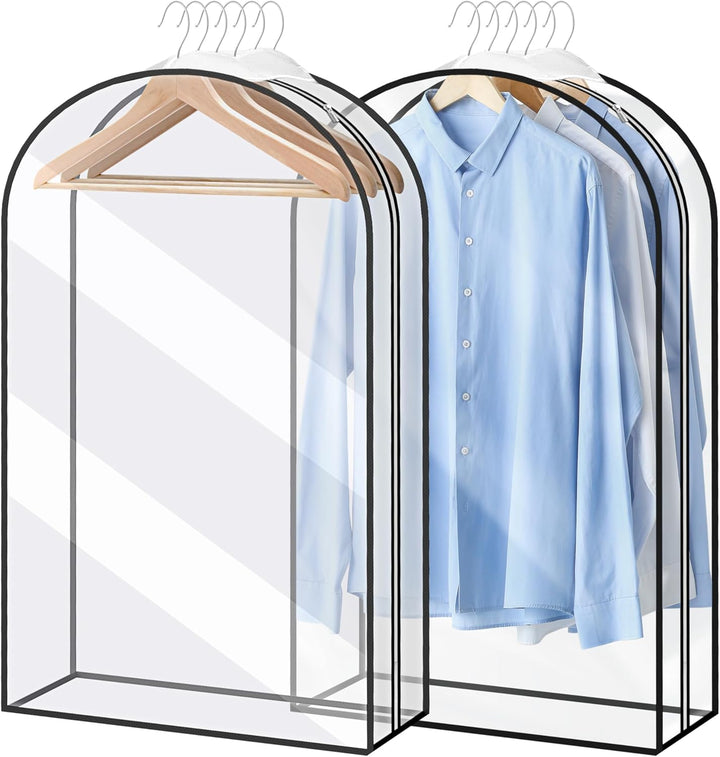 Unisex heavy-duty garment bag. Perfect for business trips with clear window & accessory pockets.
