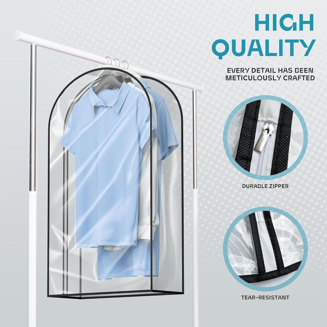 Secure your garments in this heavy-duty travel bag. Clear window & useful accessory pockets.