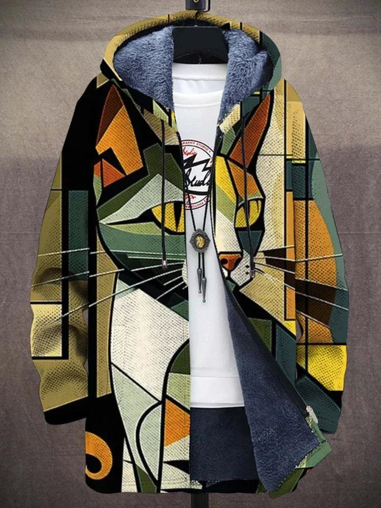 Modern women's artistic print jacket. Trendy, comfortable, and unique outerwear for a fashionable casual look.