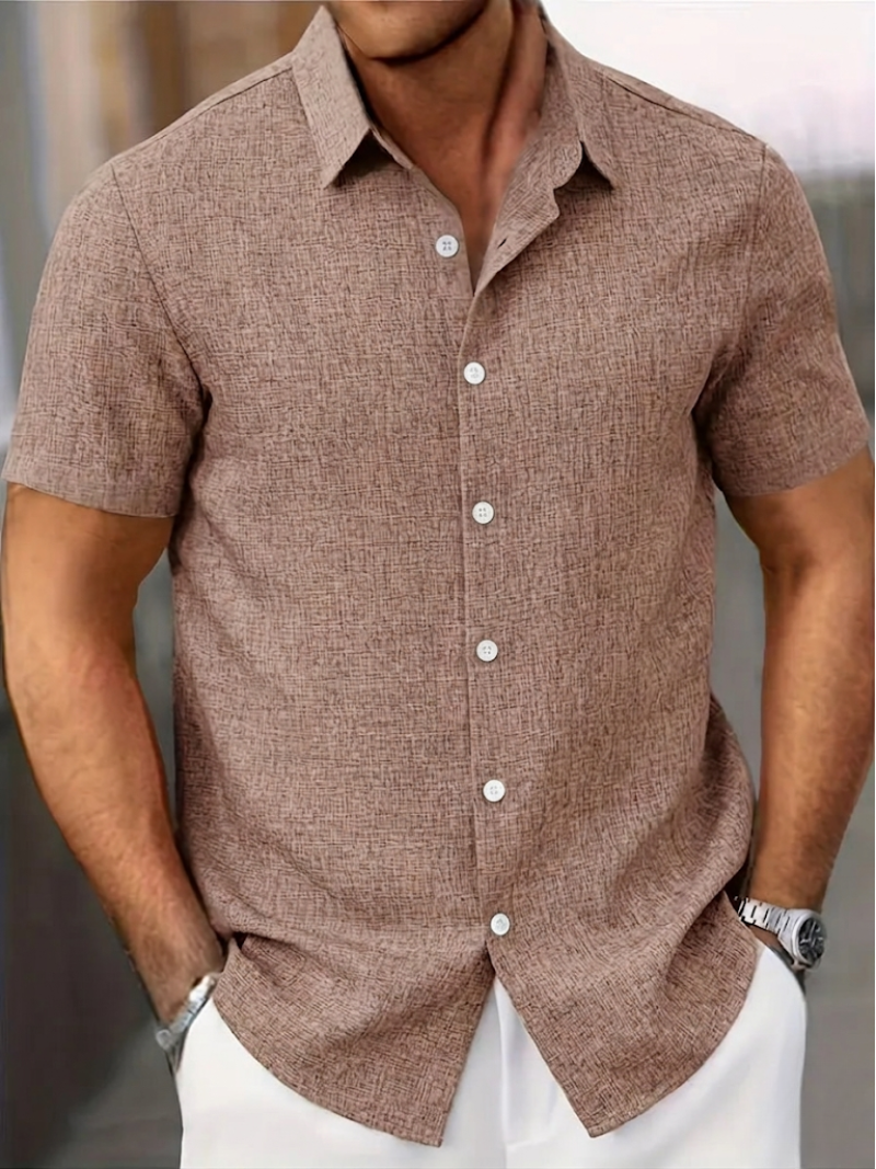 Fashionable men's short sleeve shirt for summer. Relaxed fit ensures comfort & a casual vibe.