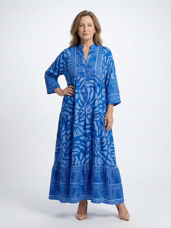 Versatile women's midi dress with button front. Effortless, chic, and perfect for casual everyday outfits.