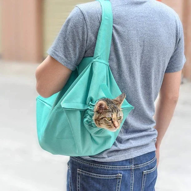 Two black pet carrier bags for cats, ideal for comfortable & safe travel. A practical 2-pack for small animals.