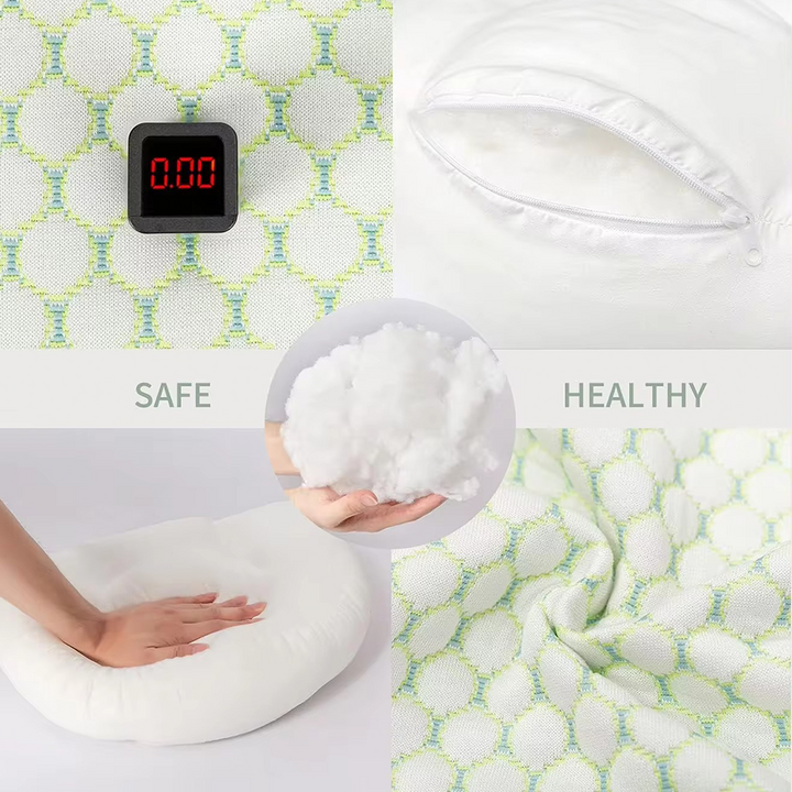 "U-shaped maternity pillow for pregnancy support, soft ergonomic design, offers full body comfort for back, belly, and legs."