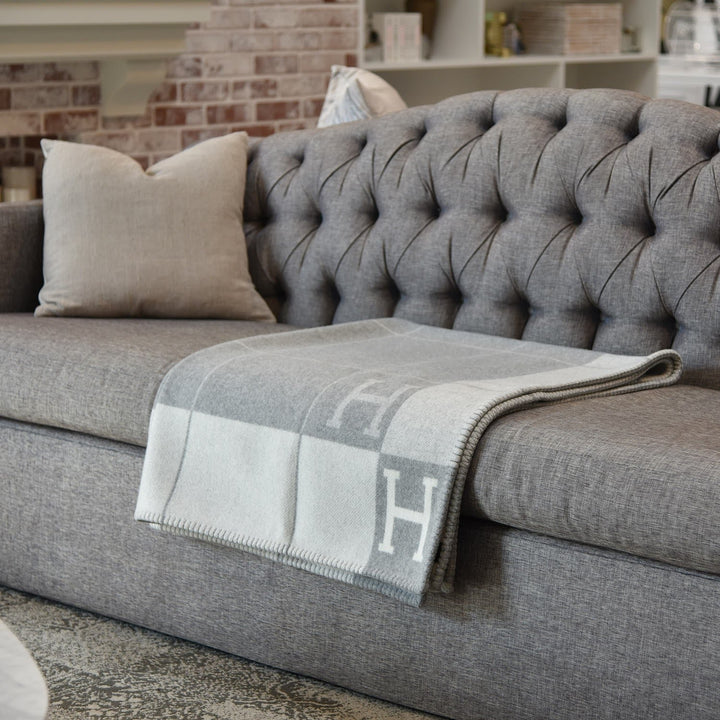 Soft wool cashmere throw blanket, offering plush and warm comfort for your home.