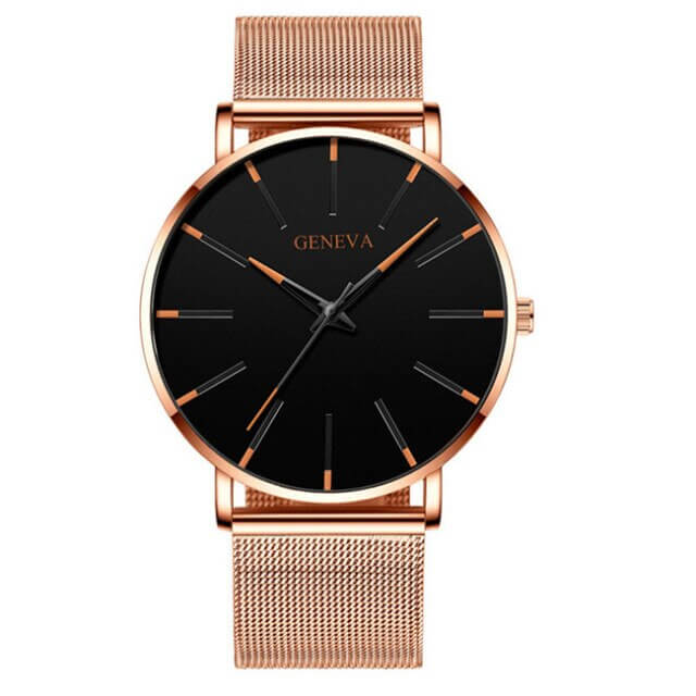 Classic men's ultra-thin quartz watch, designed for elegance and functionality in a business setting.