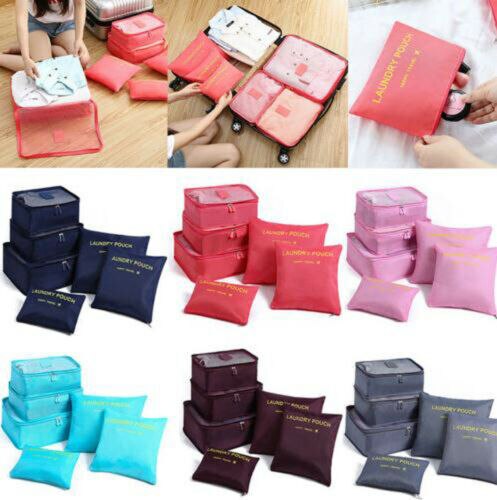 Durable travel organizers for space-saving luggage; waterproof packing cube set.