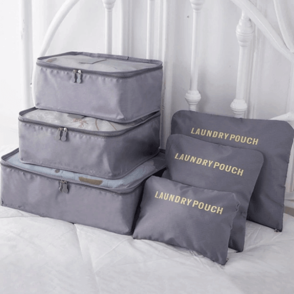 Unisex travel essential: 12 versatile packing bags for organized luggage.