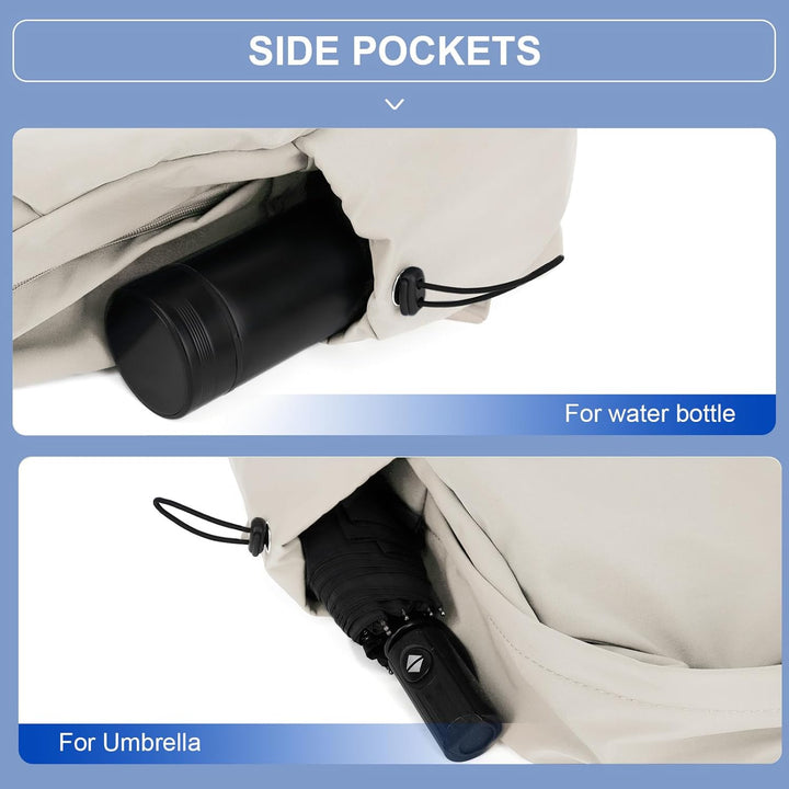 Durable water-resistant material on 15.6" laptop backpack ensures long-lasting use.