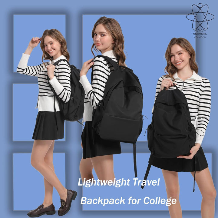 Back view of the 15.6" water-resistant laptop backpack with padded straps for comfort.