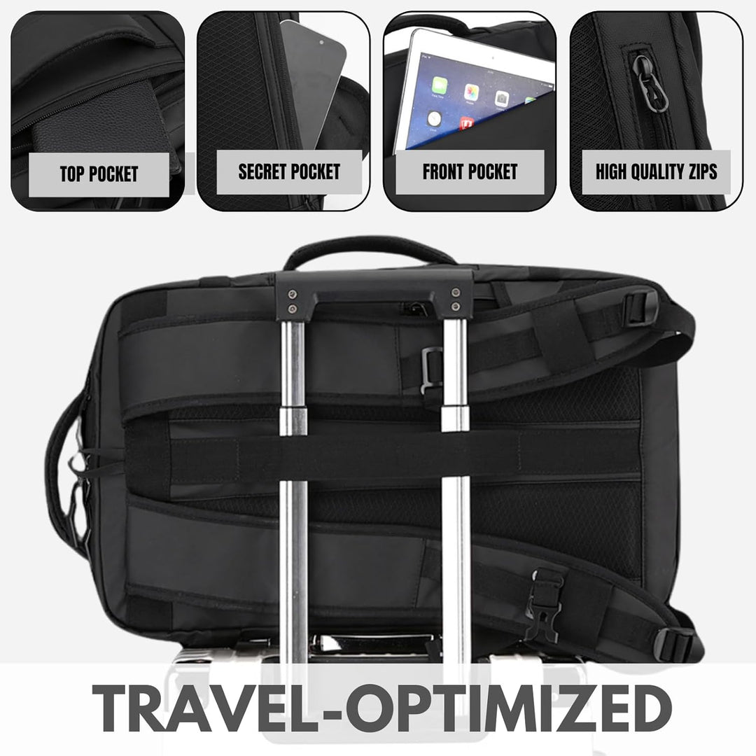 Tech-ready 15" laptop backpack with integrated USB-C port, side access, anti-theft design for security.