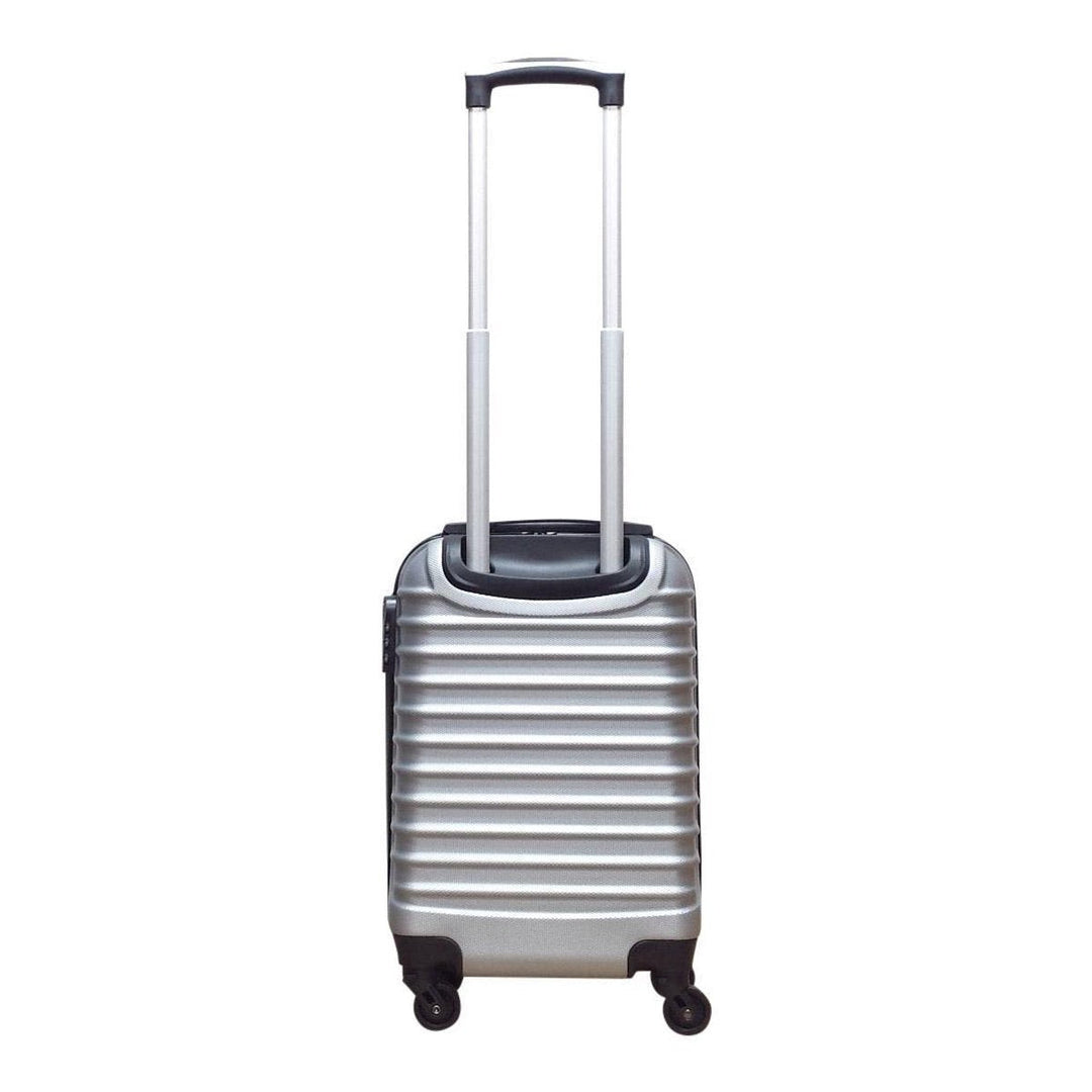 Lightweight & easy-to-maneuver Milano silver 2-piece hard-shell luggage set with spinner wheels for effortless travel.