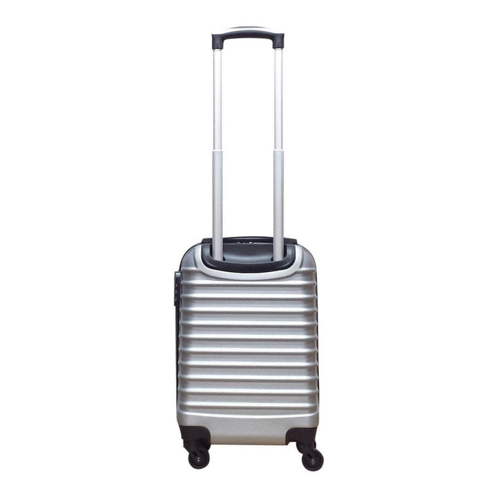 Lightweight & easy-to-maneuver Milano silver 2-piece hard-shell luggage set with spinner wheels for effortless travel.