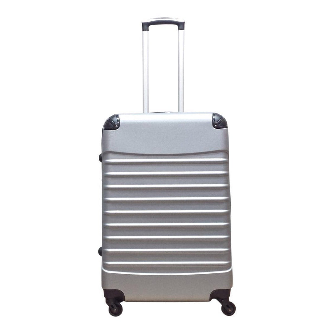 Unisex Milano silver 2-piece hard-shell luggage set. Durable, lightweight spinner suitcases for secure & essential travel.
