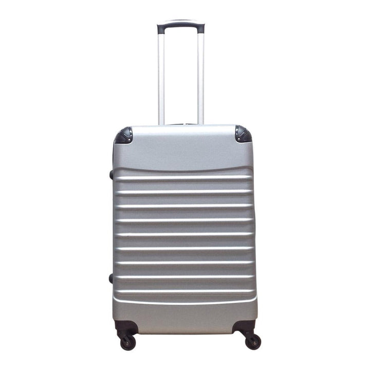 Unisex Milano silver 2-piece hard-shell luggage set. Durable, lightweight spinner suitcases for secure & essential travel.