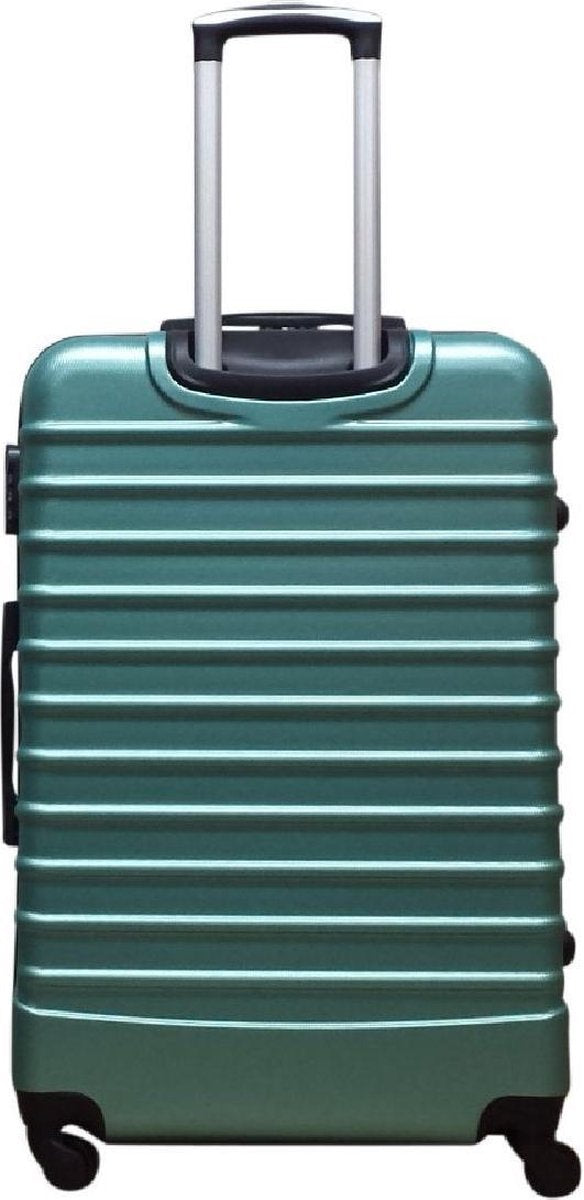 Matching 2-piece hardshell luggage set, including a carry-on & a larger checked suitcase for all travel needs.