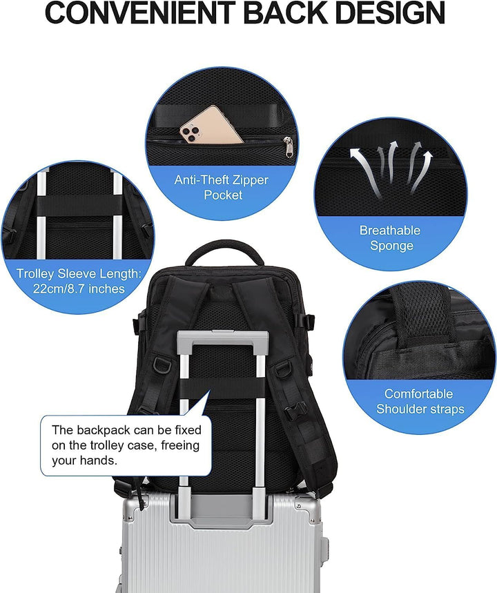 Rugged 40L hiking pack, unisex, with dedicated shoe compartment & USB port, ready for outdoor adventures.