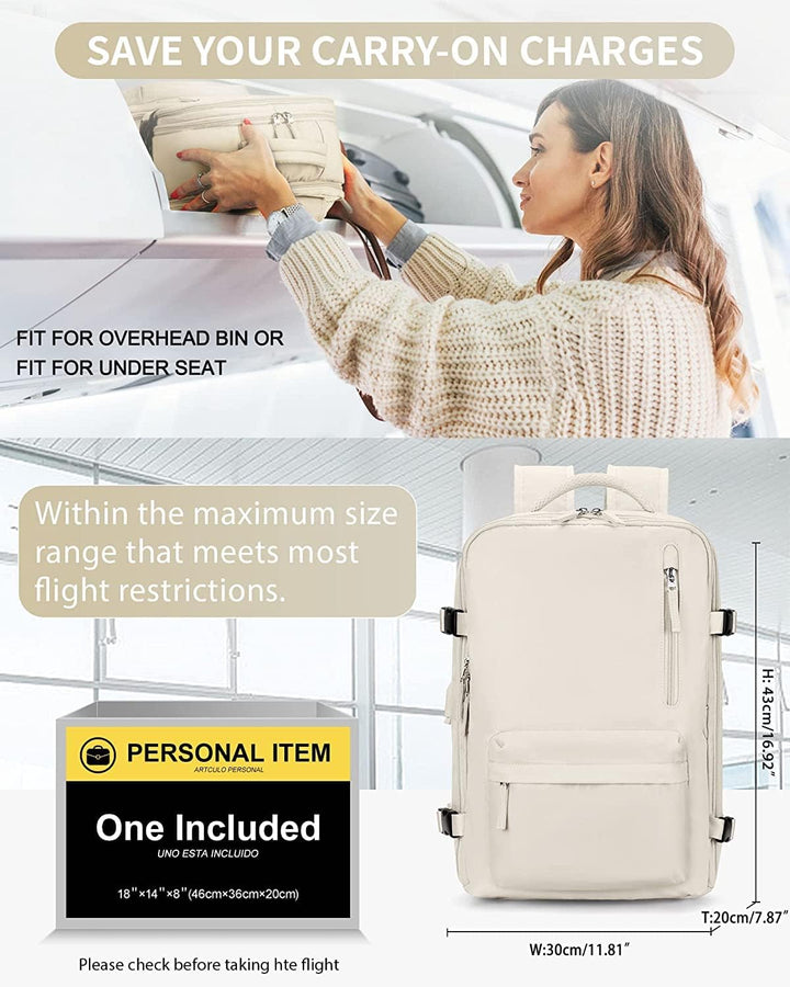 Dedicated shoe compartment in a spacious 40L unisex travel backpack, keeping shoes separate & organized.