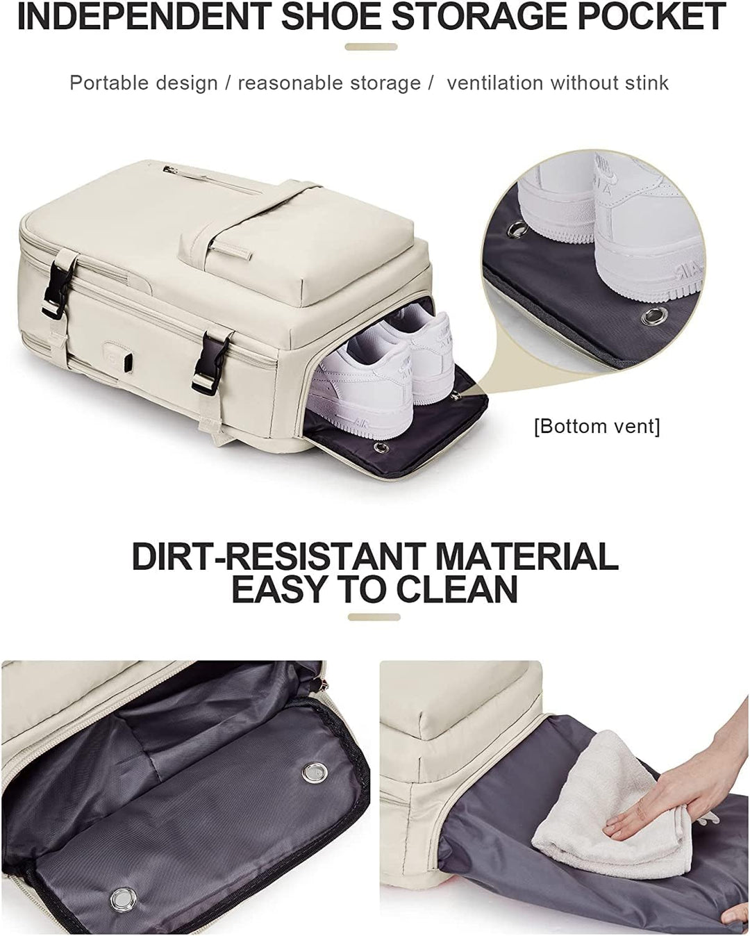 Anti-theft 40L unisex travel backpack with integrated USB charging port. Perfect as a laptop & commuter bag.