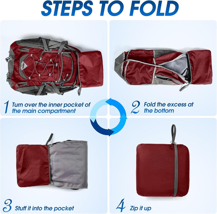 Waterproof 40L camping backpack, durable material, perfect for harsh weather conditions.