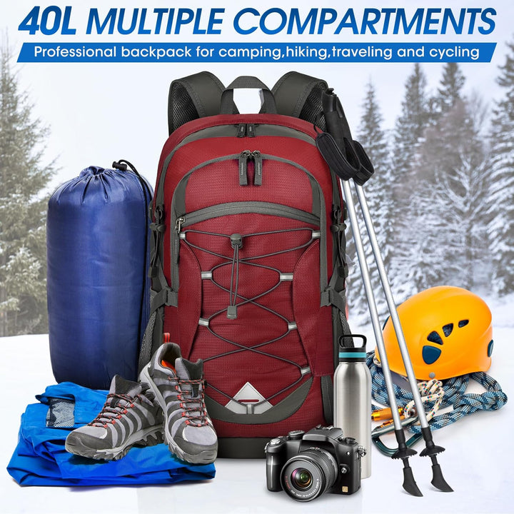 Adventure travel pack 40L, waterproof & lightweight, essential for outdoor exploration.