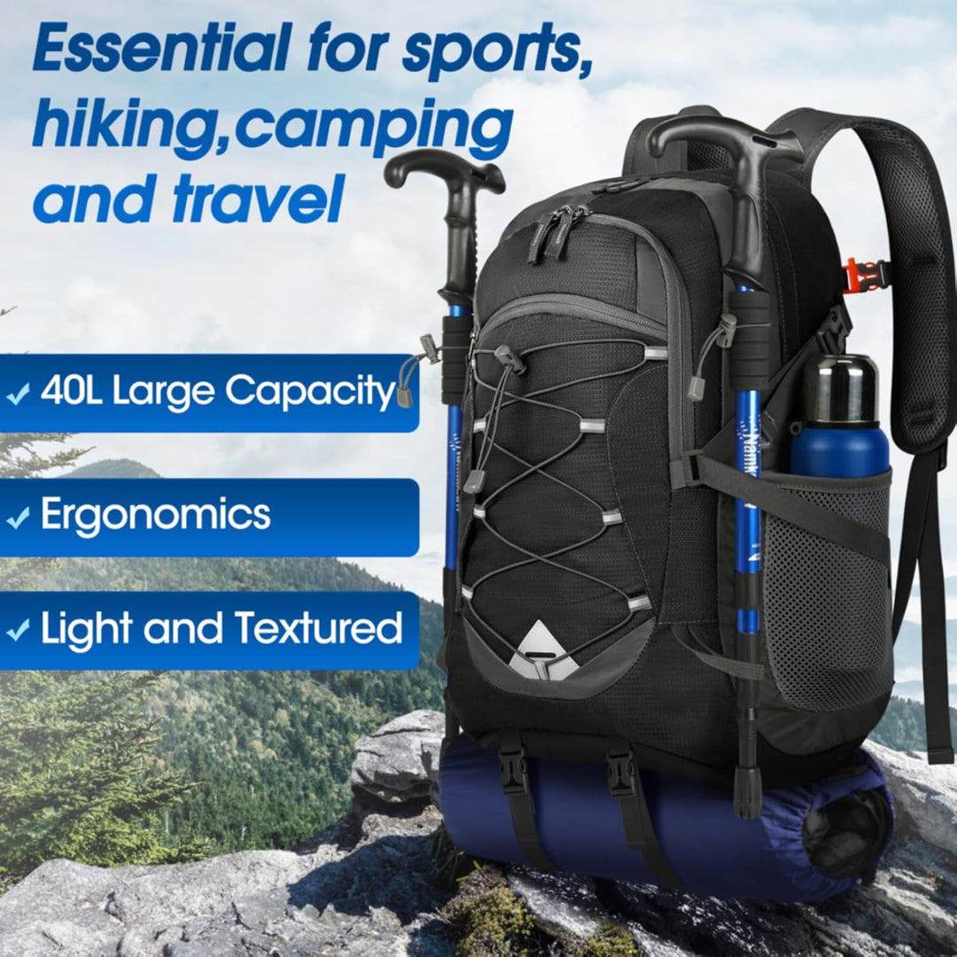 Durable unisex camping bag, 40L capacity, excellent for hiking & trekking.