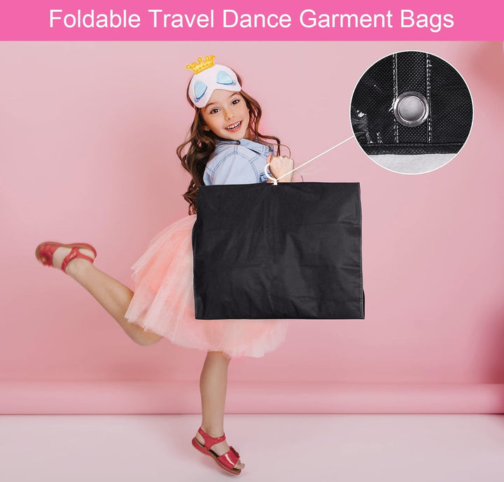 Unisex 5-pack clear PEVA garment bags for multi-purpose costume, dance, & travel clothing protection & storage.