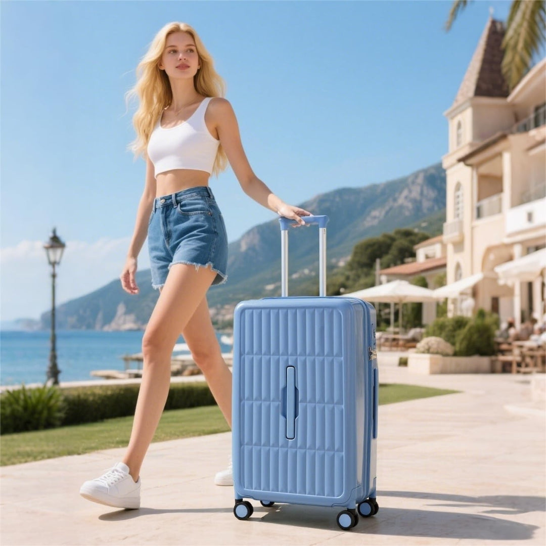 Compact 20" carry-on suitcase, airline-approved, hardshell, ideal for short trips and overhead bins.