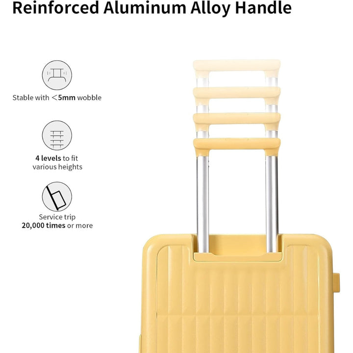 Unisex 20" airline-approved carry-on, durable triple-layer PC hardshell, TSA approved for global travel.