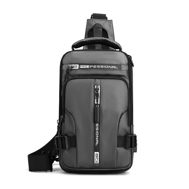 Secure anti-theft laptop backpack, water-resistant with dedicated padded sleeve for devices.
