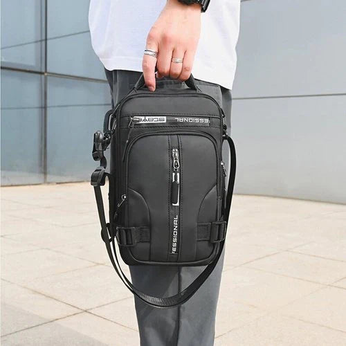 Sleek unisex anti-theft daypack in charcoal, water-resistant & perfect for urban adventures.