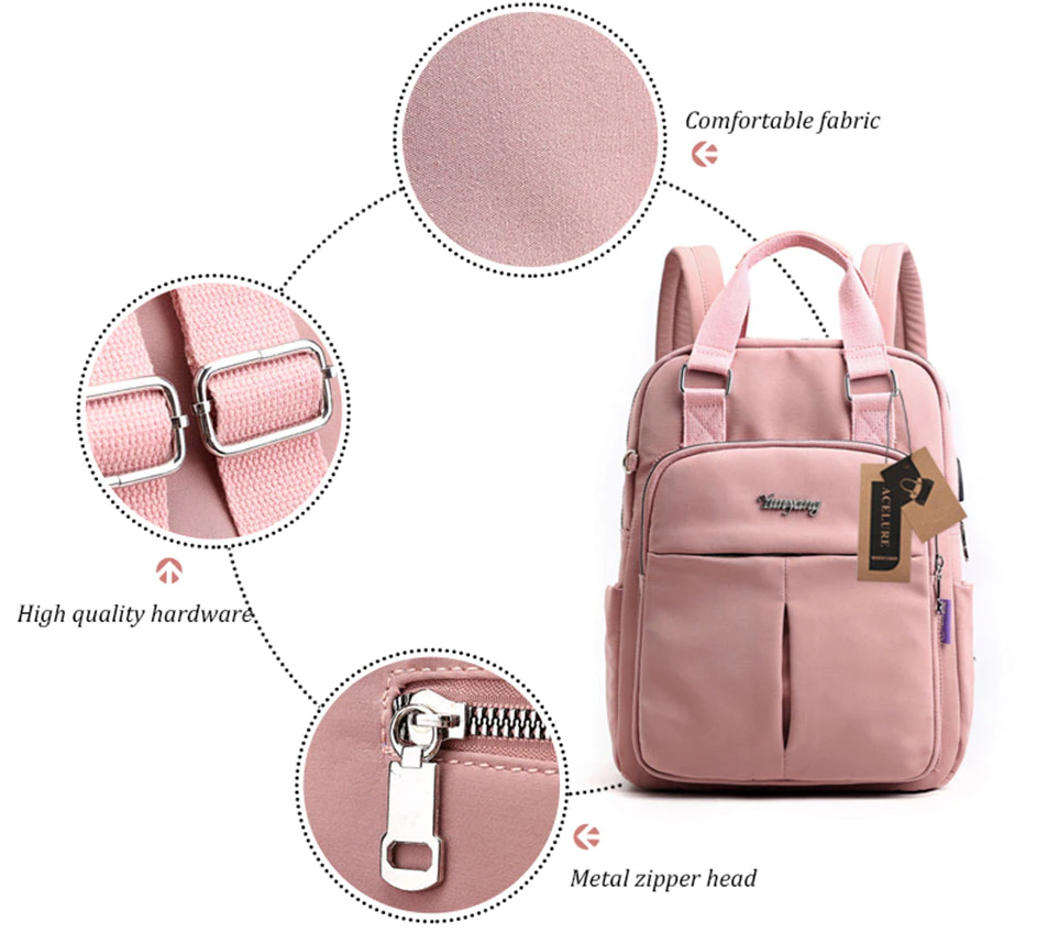 Anti-theft backpack detail: hidden zippers & discreet pockets for enhanced security during travel & commute.