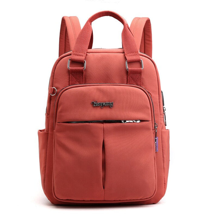 Sturdy base of a water-resistant anti-theft backpack, ensuring durability & protection for contents.