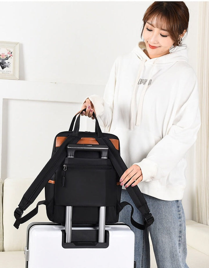 Smart anti-theft security backpack with cut-resistant design & water-resistant finish, unisex.