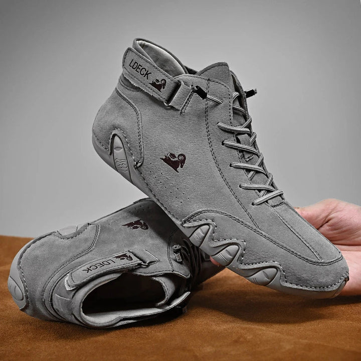 Side view of flexible sole barefoot walking shoes, perfect for natural movement, lightweight outdoor adventure & comfort.
