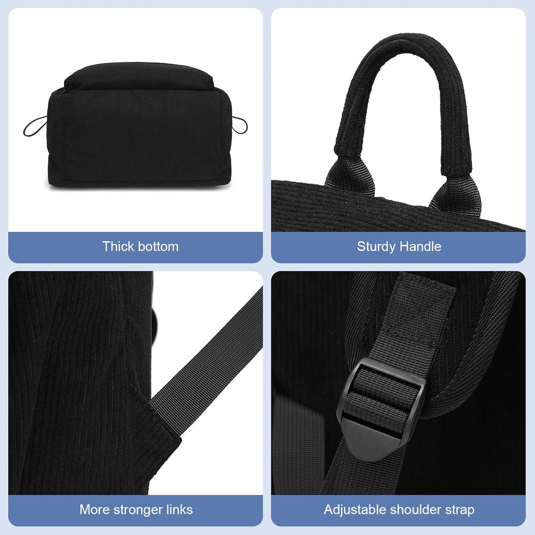Stylish black unisex backpack. Lightweight, water-resistant, organized for travel, school, and laptops.